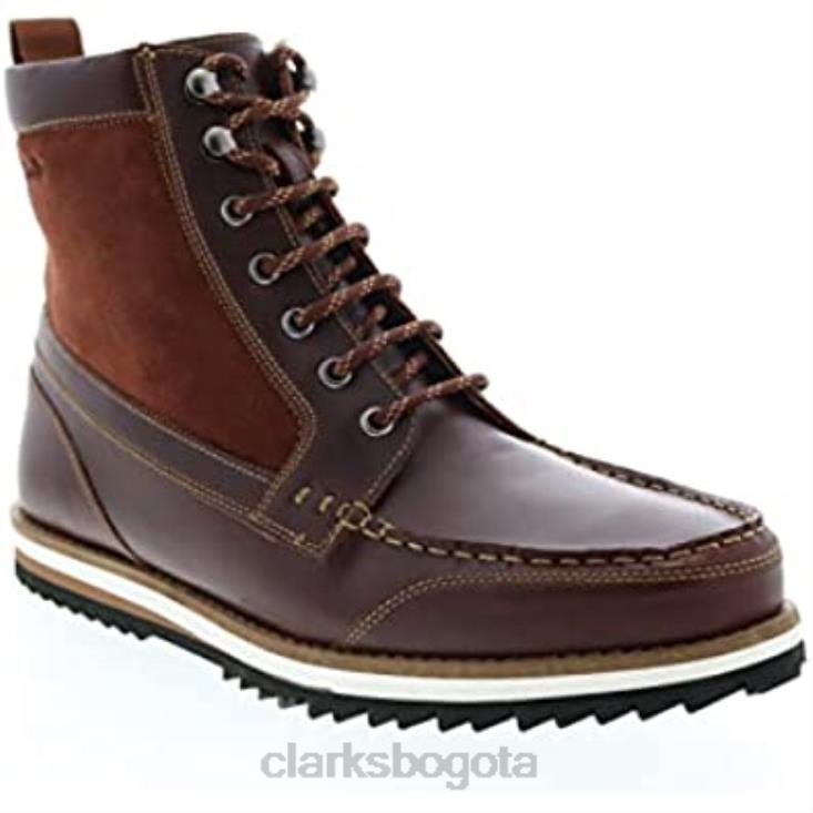 Clarks 0DX8L708 bota clarks para hombre con forro cálido durston hi de cuero tostado británico hombres cuero bronceado británico