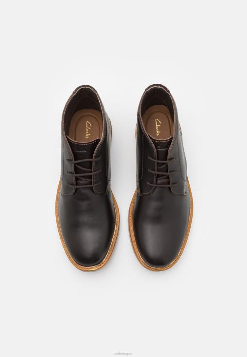 Clarks 0DX8L7115 zapatos con cordones clarks atticus mid casual marrón oscuro unisexo marron oscuro