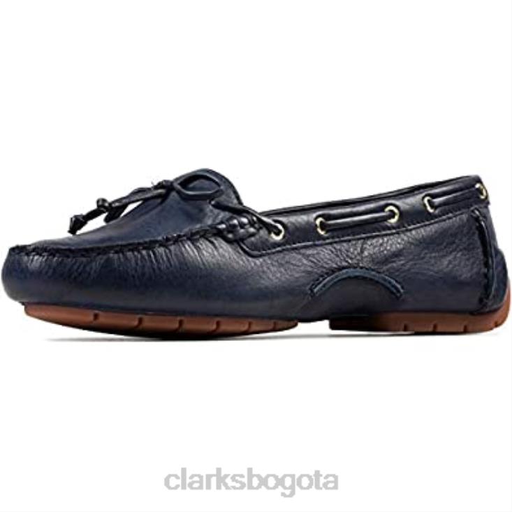 Clarks 0DX8L713 Clarks zapatos náuticos de cuero azul marino para mujer c mocc mujer cuero azul marino