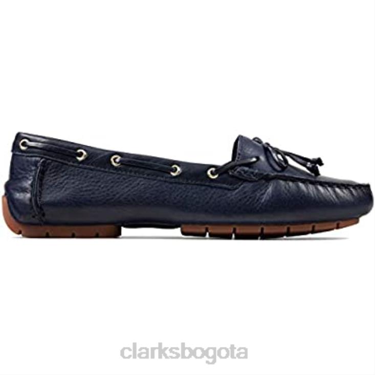 Clarks 0DX8L713 Clarks zapatos náuticos de cuero azul marino para mujer c mocc mujer cuero azul marino