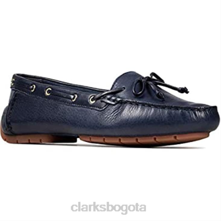 Clarks 0DX8L713 Clarks zapatos náuticos de cuero azul marino para mujer c mocc mujer cuero azul marino