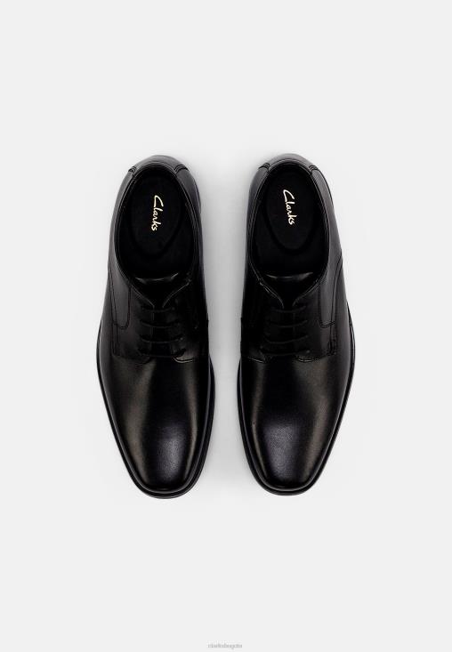 Clarks 0DX8L7139 zapatos clarks howard walk negros con cordones unisexo negro