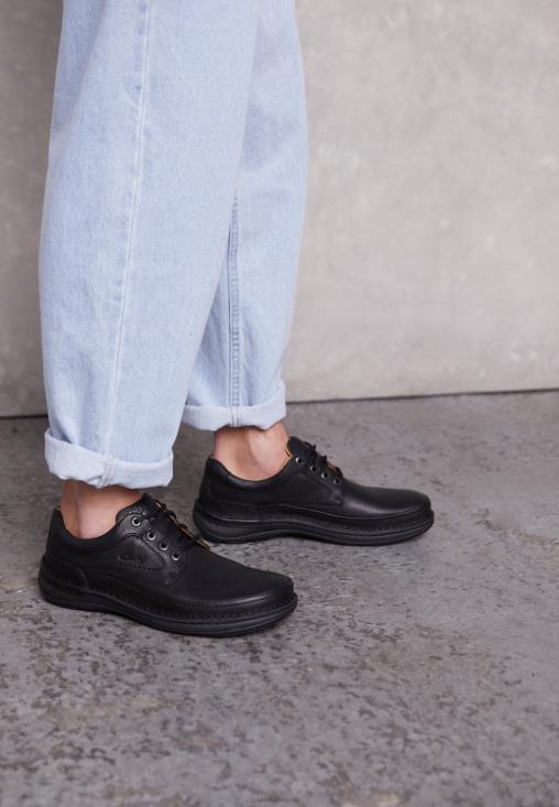 Clarks 0DX8L7160 clarks negros naturaleza tres zapatos casuales con cordones unisexo negro