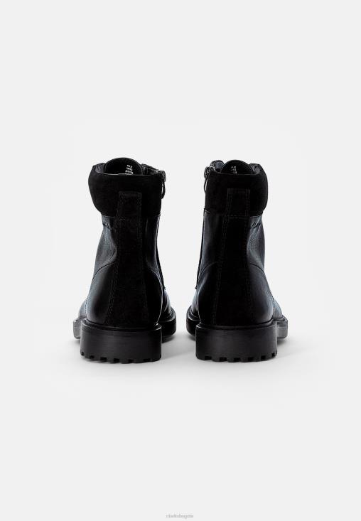 Clarks 0DX8L7166 botines con cordones acelgas clarks negros unisexo negro