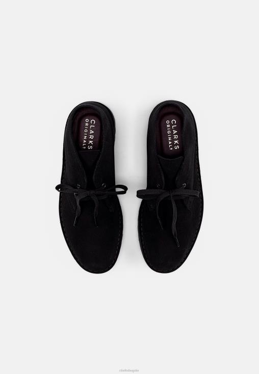 Clarks 0DX8L7168 botines clarks desert rock negros con cordones unisexo negro