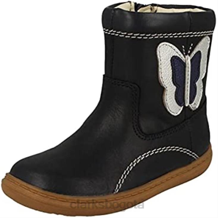 Clarks 0DX8L724 botas infantiles combi flash midi t azul marino para niña clarks niños combinado azul marino
