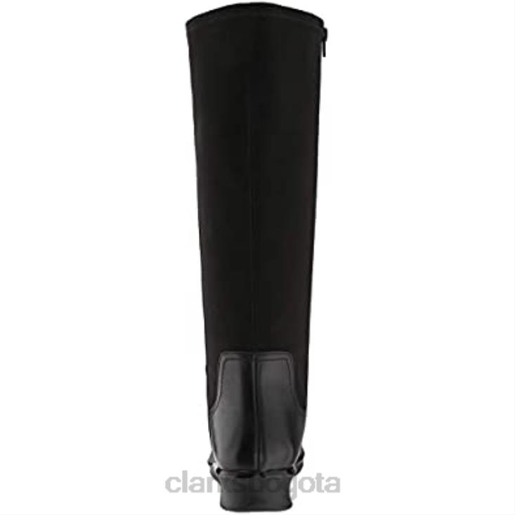 Clarks 0DX8L726 botas de moda mujer Hope Play negro cuero textil clarks mujer textil de cuero negro