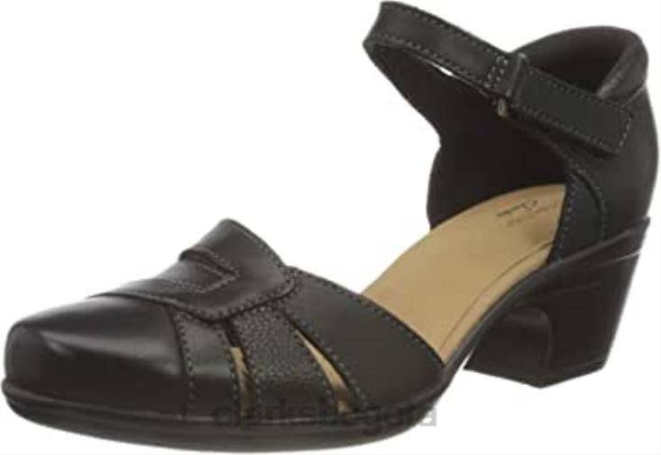 Clarks 0DX8L731 Sandalia de tacón clarks combi mujer emily daisy de piel negra mujer