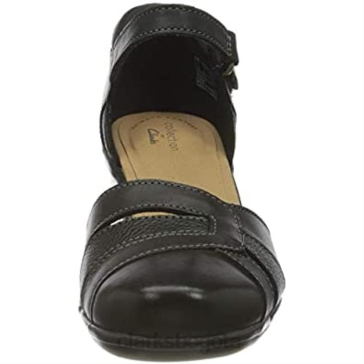 Clarks 0DX8L731 Sandalia de tacón clarks combi mujer emily daisy de piel negra mujer