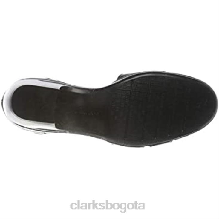 Clarks 0DX8L732 Sandalia tacón mujer combi piel negra emily daisy clarks mujer