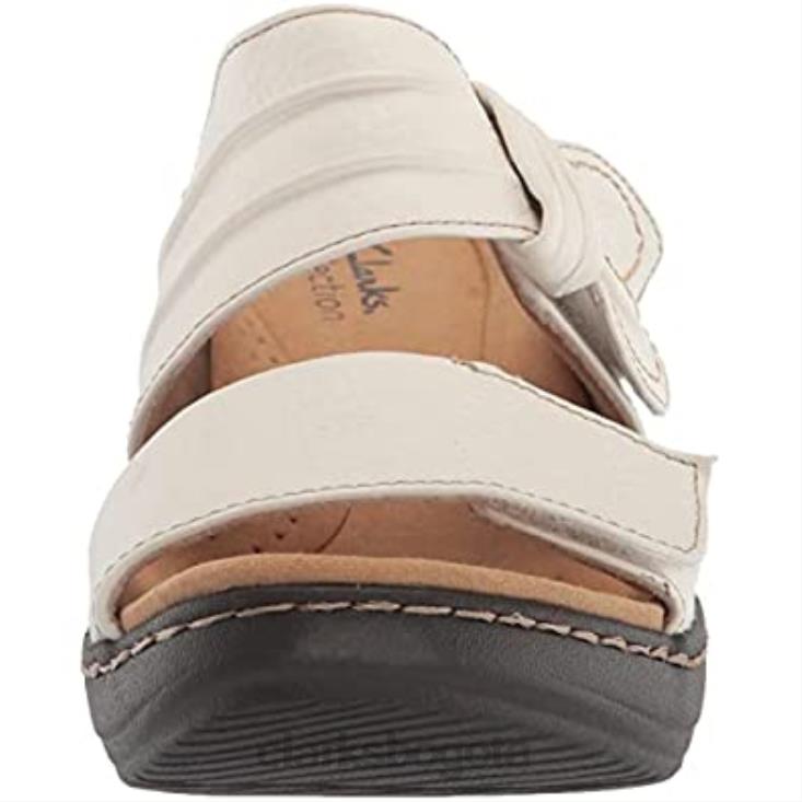 Clarks 0DX8L734 sandalia de tacón merliah charm mujer piel blanca clarks mujer
