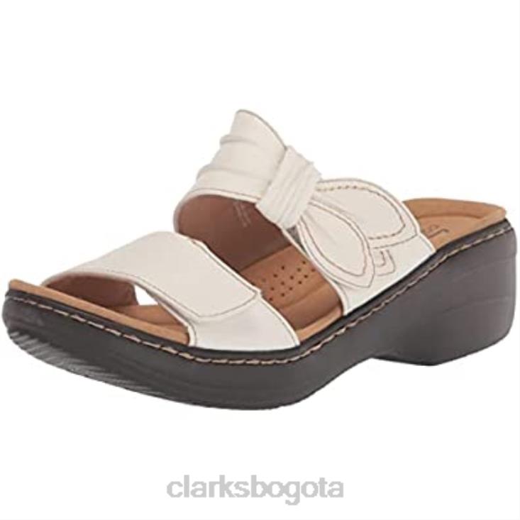 Clarks 0DX8L735 sandalia de tacón merliah charm mujer clarks piel blanca mujer