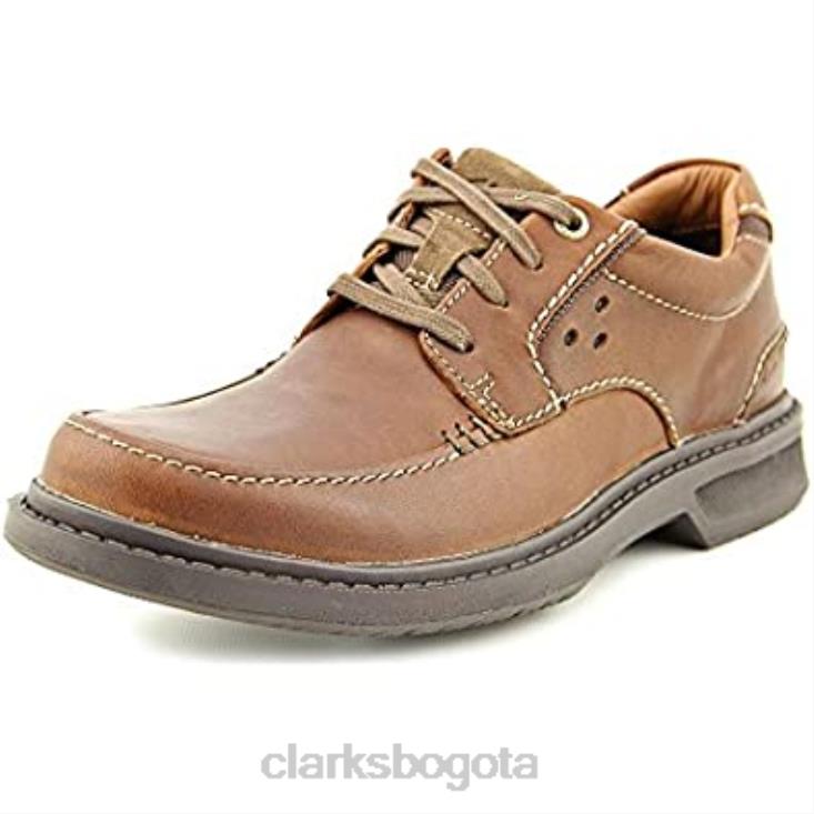Clarks 0DX8L737 Clarks Wavecenter Ave zapatos Oxford de cuero tipo mocasín marrón para hombre hombres