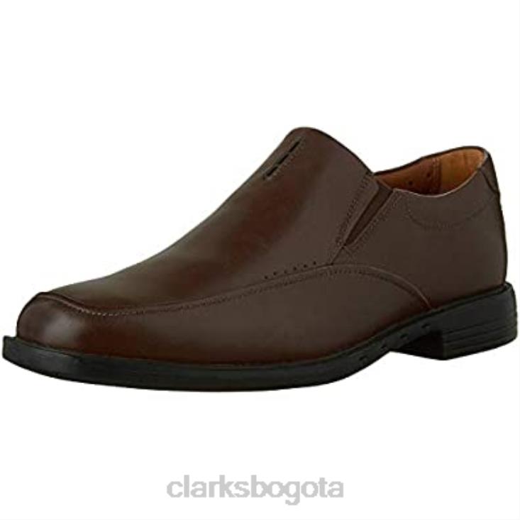 Clarks 0DX8L741 hombre unbizley lane vestido sin cordones de cuero oxfords clarks marrón hombres marrón