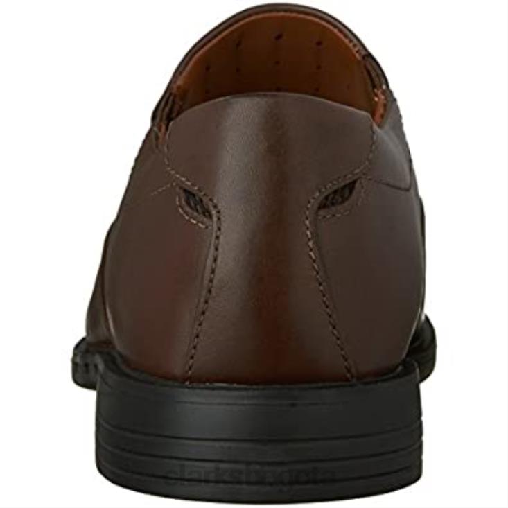 Clarks 0DX8L741 hombre unbizley lane vestido sin cordones de cuero oxfords clarks marrón hombres marrón