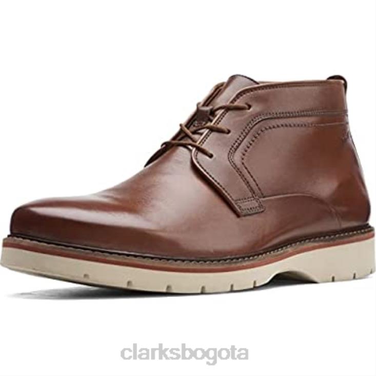 Clarks 0DX8L743 bota chukka media bayhill para hombre clarks cuero tostado oscuro hombres cuero bronceado oscuro