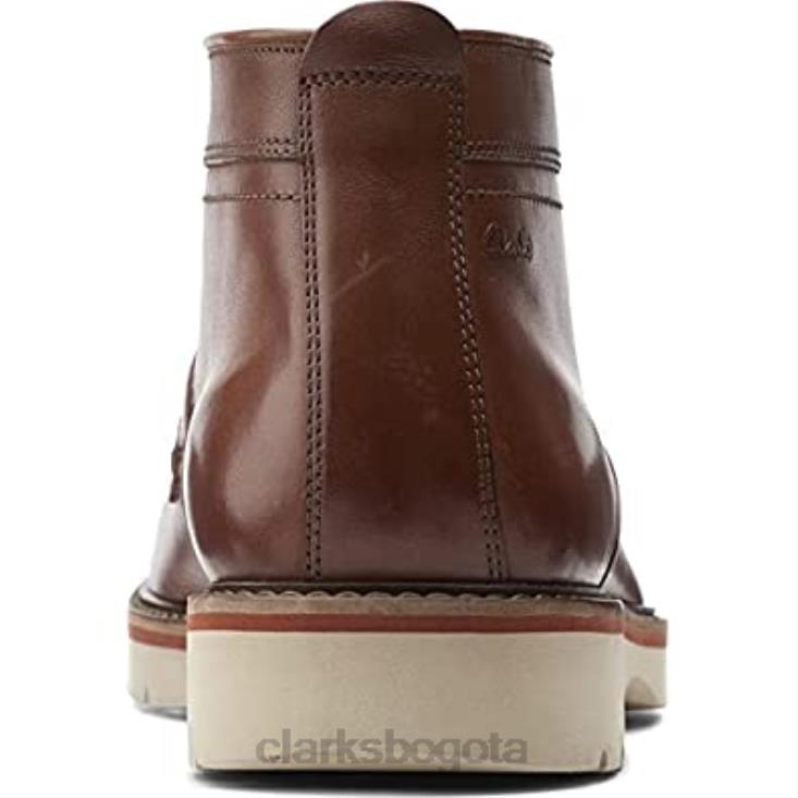 Clarks 0DX8L743 bota chukka media bayhill para hombre clarks cuero tostado oscuro hombres cuero bronceado oscuro
