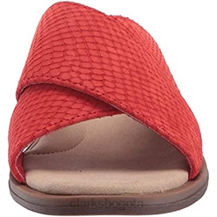 Clarks 0DX8L745 Sandalias Clarks Red Interest de ante para mujer Declan Ivy mujer gamuza de interés rojo