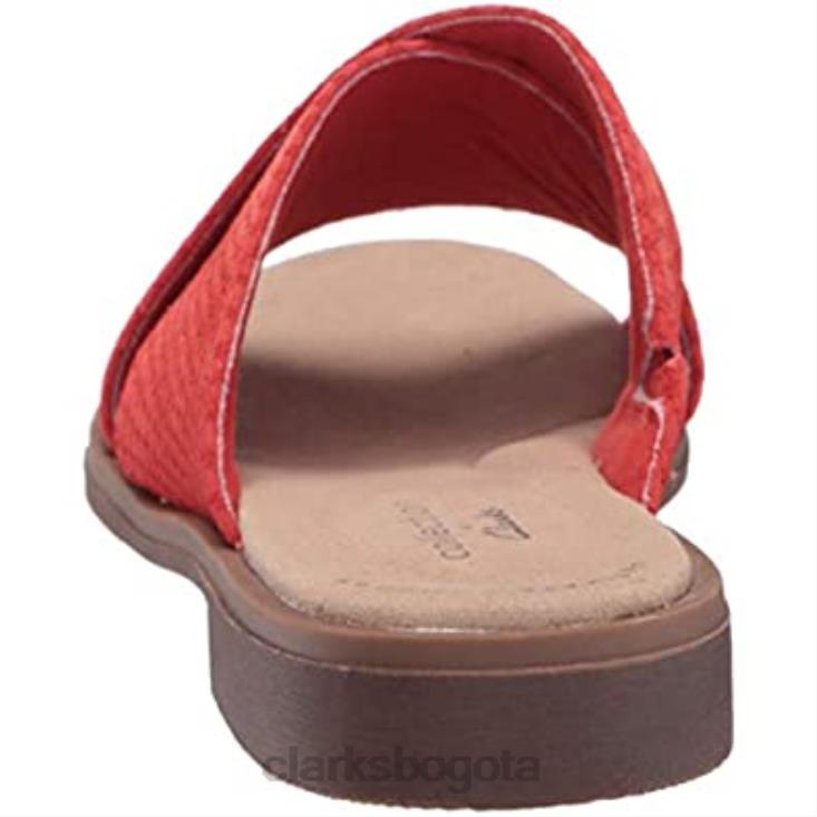 Clarks 0DX8L745 Sandalias Clarks Red Interest de ante para mujer Declan Ivy mujer gamuza de interés rojo