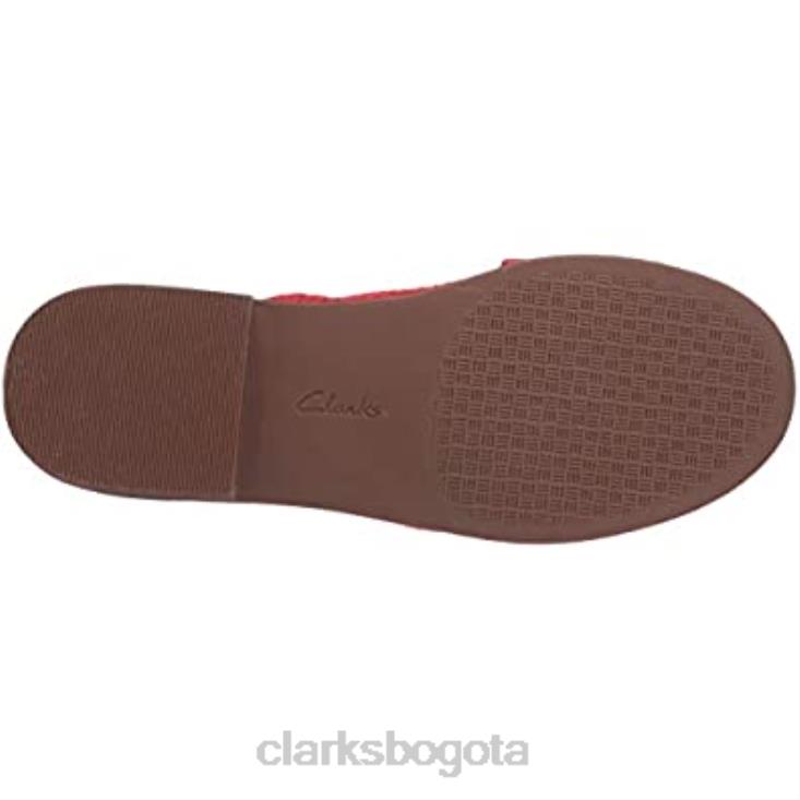 Clarks 0DX8L745 Sandalias Clarks Red Interest de ante para mujer Declan Ivy mujer gamuza de interés rojo
