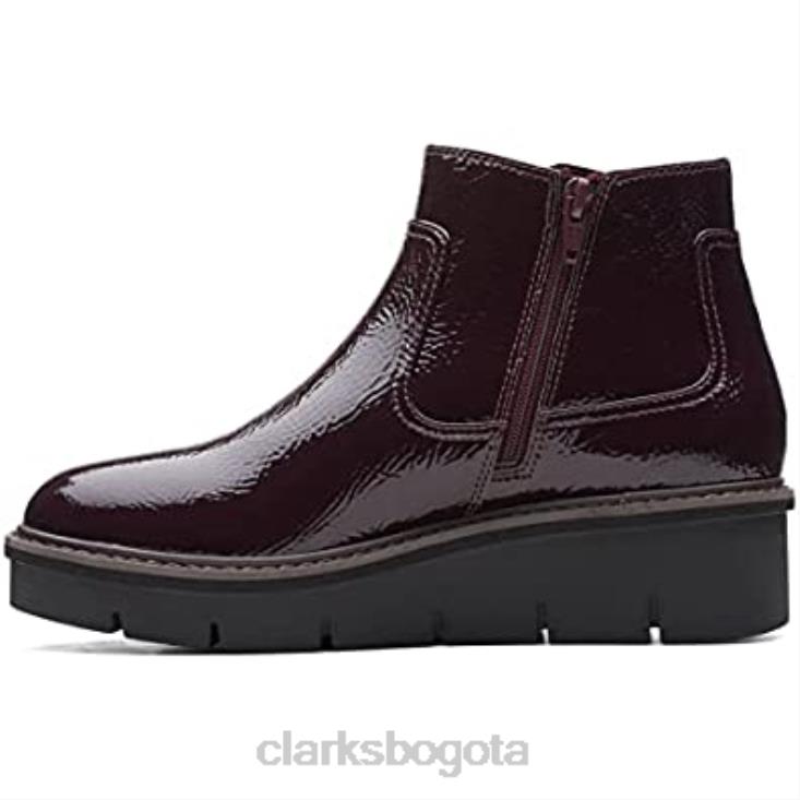 Clarks 0DX8L754 Botines clarks mujer estilo airabell charol burdeos mujer patente de borgoña