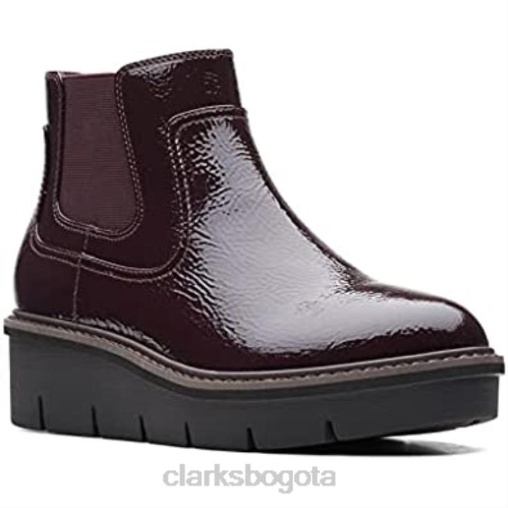 Clarks 0DX8L754 Botines clarks mujer estilo airabell charol burdeos mujer patente de borgoña