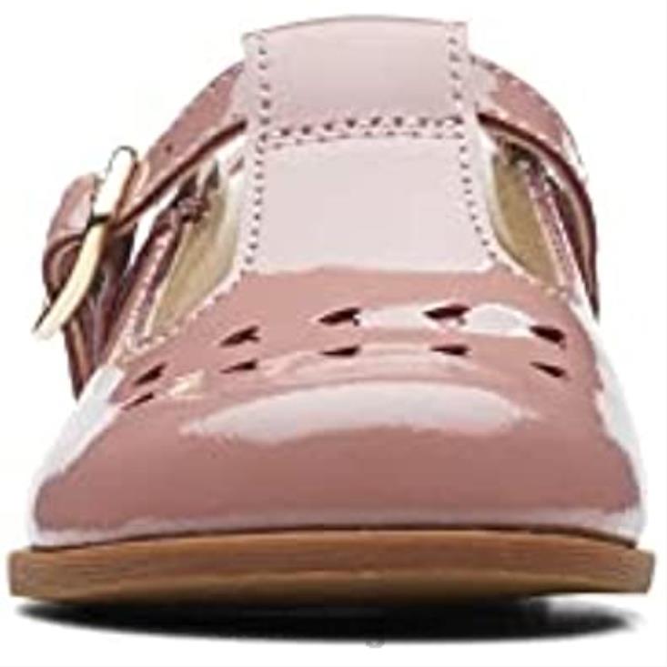 Clarks 0DX8L76 Drew Play zapatos de cuero para niños pequeños Clarks rosa niños