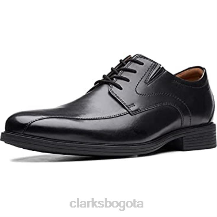 Clarks 0DX8L761 Clarks Whiddon Pace Oxford de cuero negro para hombre hombres cuero negro
