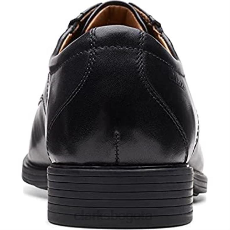 Clarks 0DX8L761 Clarks Whiddon Pace Oxford de cuero negro para hombre hombres cuero negro