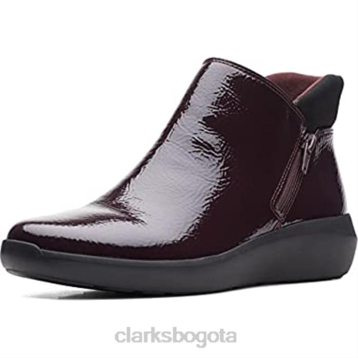 Clarks 0DX8L768 Botín medio clarks kayleigh de charol burdeos para mujer mujer
