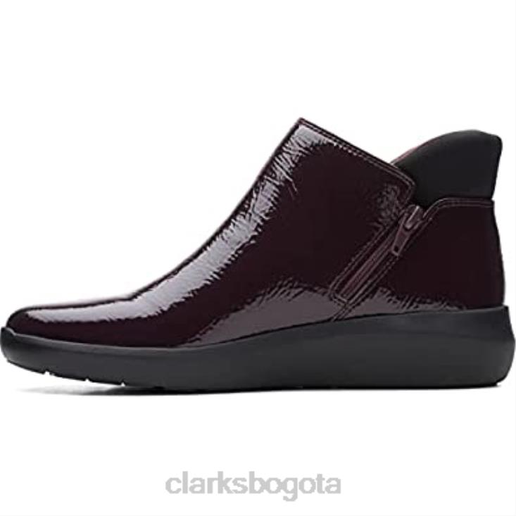 Clarks 0DX8L768 Botín medio clarks kayleigh de charol burdeos para mujer mujer