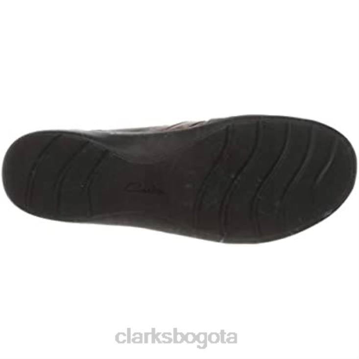Clarks 0DX8L770 Mocasín Clarks Cora Dream para mujer combinación plana de cuero color canela mujer combinación de cuero tostado