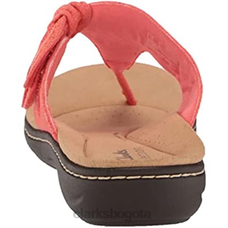 Clarks 0DX8L780 sandalia plana laurieann rae de mujer textil coral brillante clarks mujer