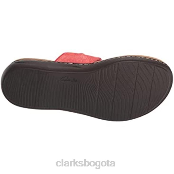 Clarks 0DX8L780 sandalia plana laurieann rae de mujer textil coral brillante clarks mujer