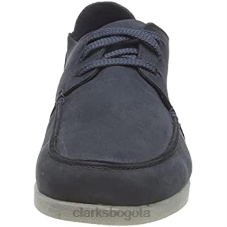 Clarks 0DX8L784 Zapatilla baja clarks shacre lite de nobuk azul marino para hombre hombres nubuck azul marino
