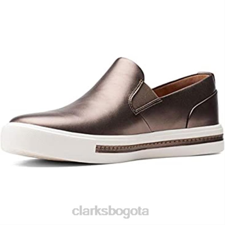 Clarks 0DX8L789 zapatillas sin cordones un maui stride para mujer pebble metalizado clarks pebble metalizado mujer guijarro metálico