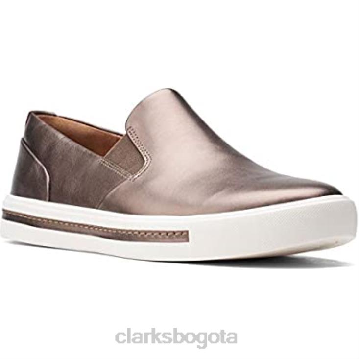 Clarks 0DX8L789 zapatillas sin cordones un maui stride para mujer pebble metalizado clarks pebble metalizado mujer guijarro metálico