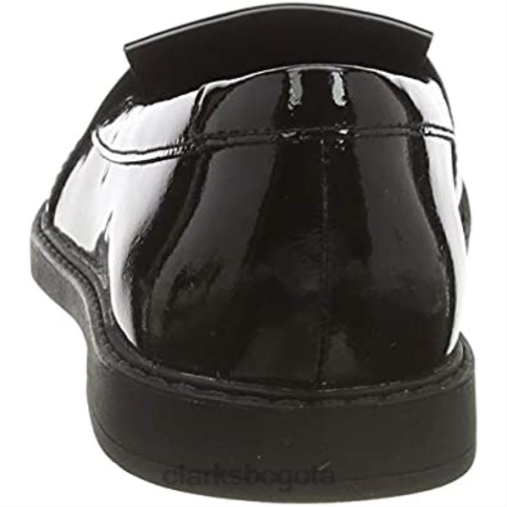 Clarks 0DX8L790 bailarinas draw brillo niña negro clarks niños palmadita negra palmadita negra