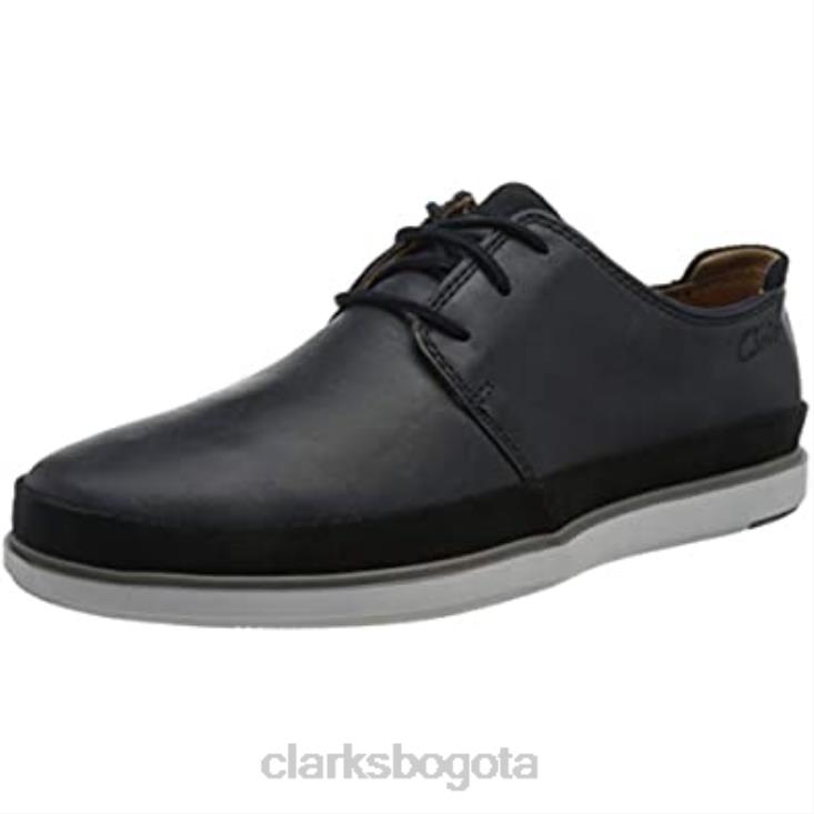Clarks 0DX8L797 zapatilla bratton con encaje para hombre clarks combinación de gamuza de cuero azul marino hombres