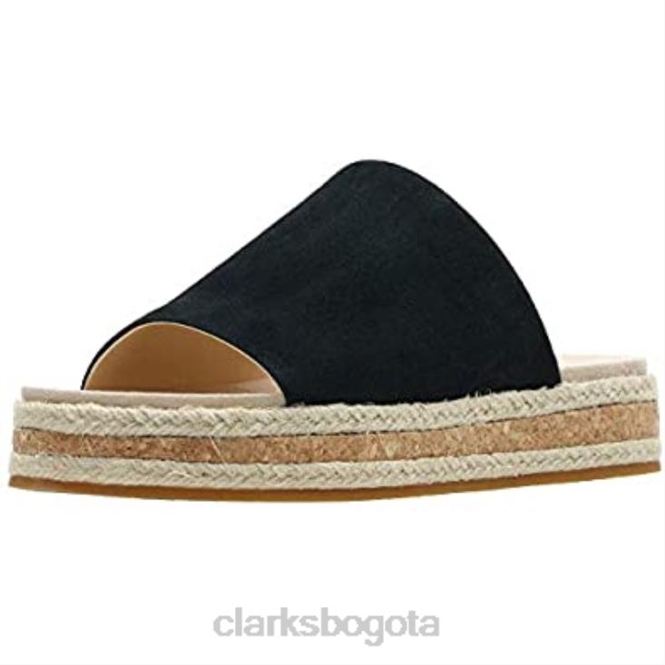Clarks 0DX8L80 sandalias clarks botanic iris mujer ante negro mujer ante negro