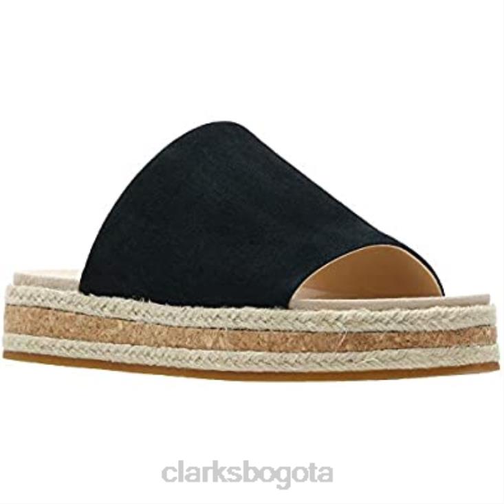 Clarks 0DX8L80 sandalias clarks botanic iris mujer ante negro mujer ante negro