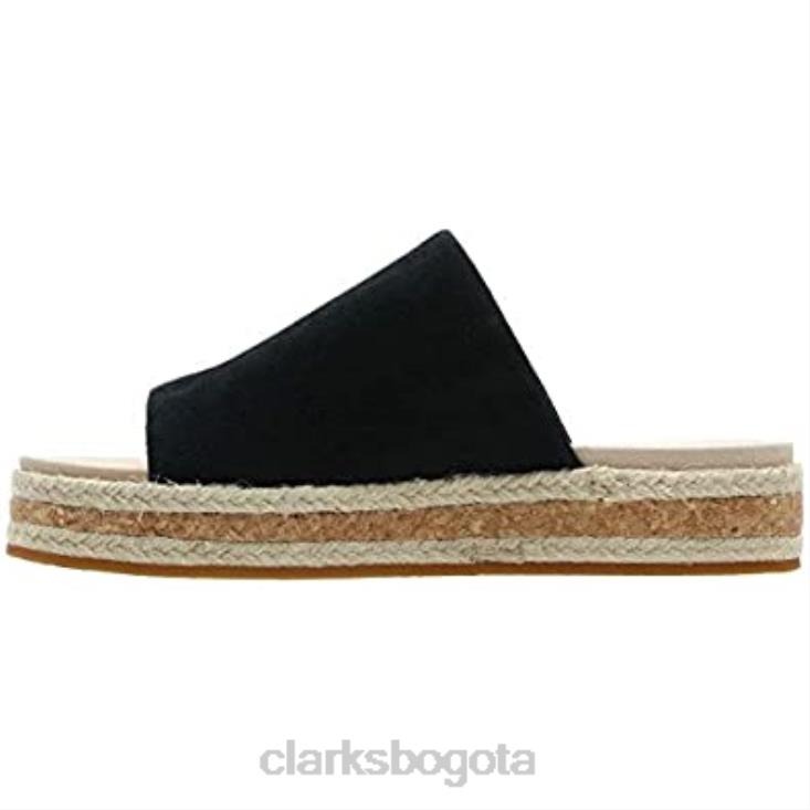 Clarks 0DX8L80 sandalias clarks botanic iris mujer ante negro mujer ante negro