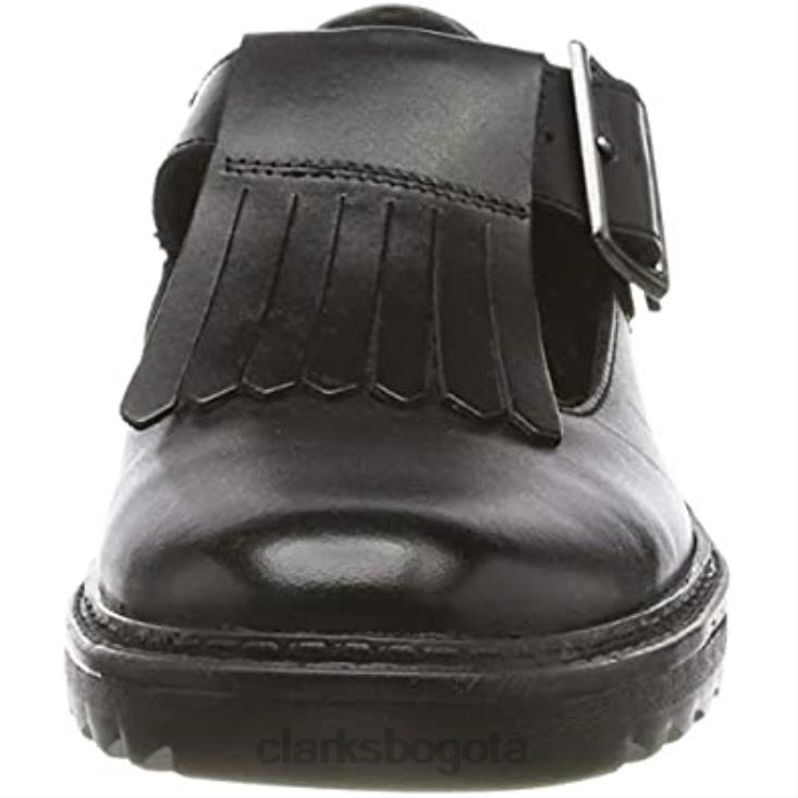 Clarks 0DX8L800 bailarinas de niña clarks asher verve y negras niños cuero negro cuero negro