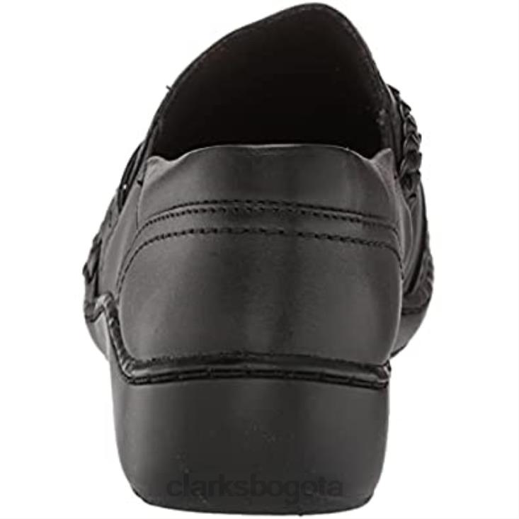 Clarks 0DX8L803 Mocasines Clarks Cora Braidshoe de piel negra para mujer mujer cuero negro