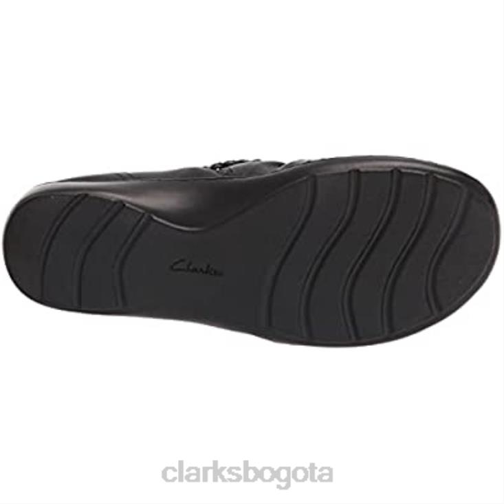 Clarks 0DX8L803 Mocasines Clarks Cora Braidshoe de piel negra para mujer mujer cuero negro