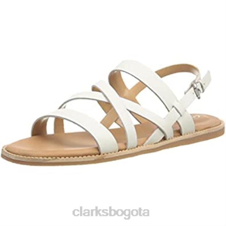 Clarks 0DX8L806 sandalia de sol karsea mujer piel blanca clarks mujer cuero blanco