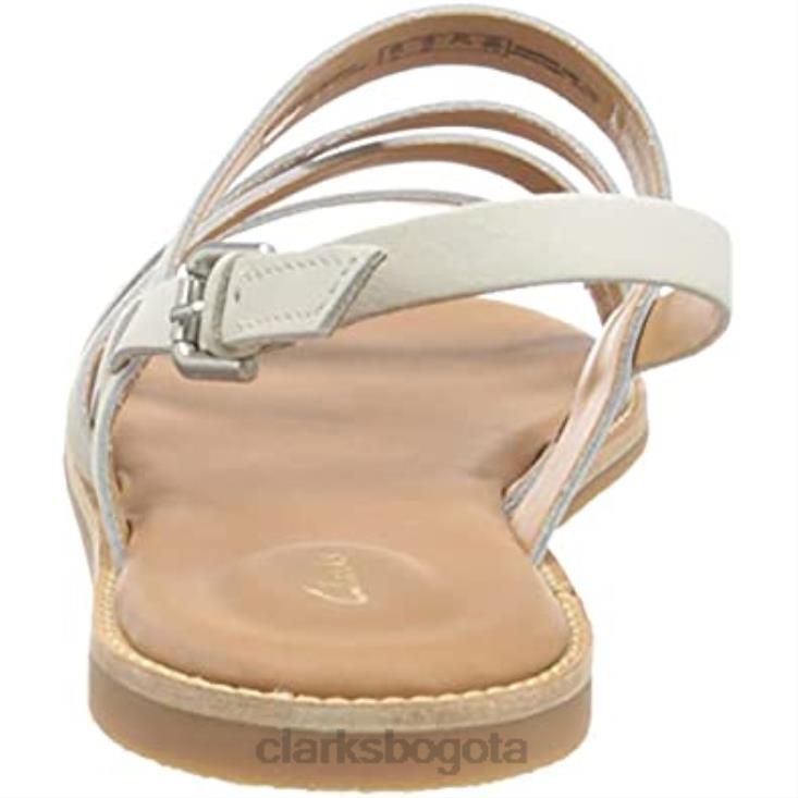 Clarks 0DX8L806 sandalia de sol karsea mujer piel blanca clarks mujer cuero blanco