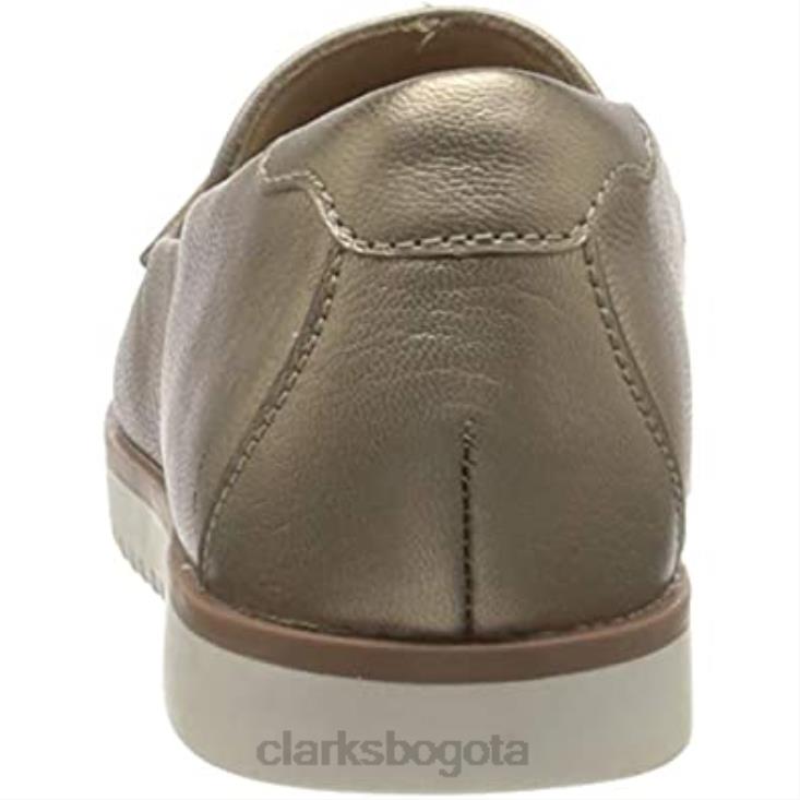 Clarks 0DX8L808 Mocasines planos clarks serena terri de piel metalizada para mujer mujer cuero metalizado