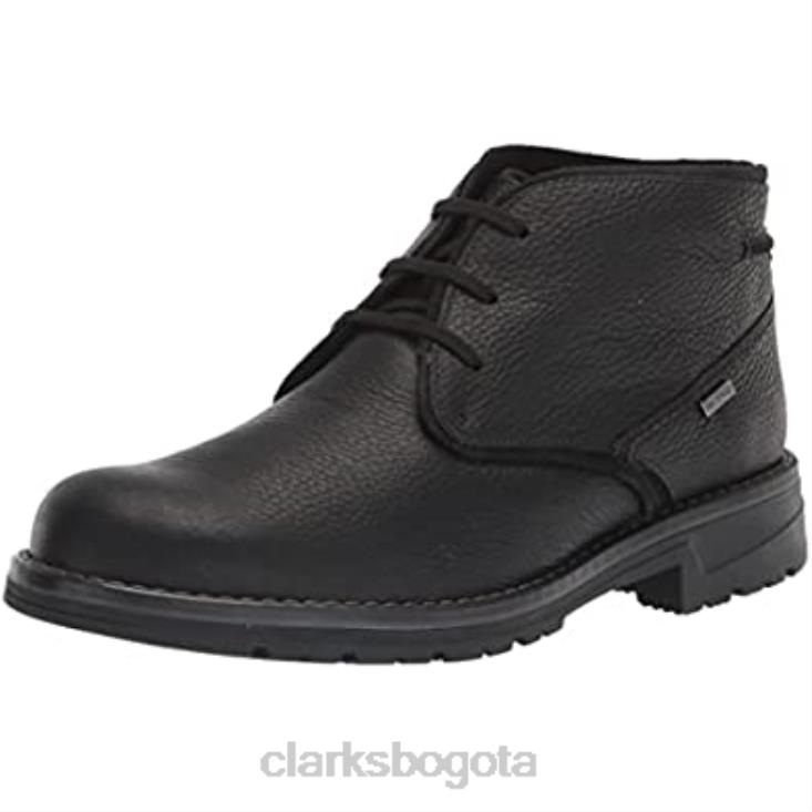 Clarks 0DX8L819 Botas chukka impermeables clarks morris peak de hombre con forro cálido de cuero caído negro hombres Forro cálido de cuero abatanado negro
