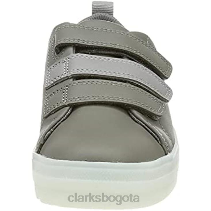 Clarks 0DX8L820 Zapatilla niño flare bug k piel gris oscuro clarks niños cuero gris oscuro